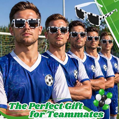 Shyyween Soccer Sunglasses Bulk Plastic White Black Frame Glasses for Soccer Party Favors Team Gifts Birthday Goodie Bags in Saudi Arabia