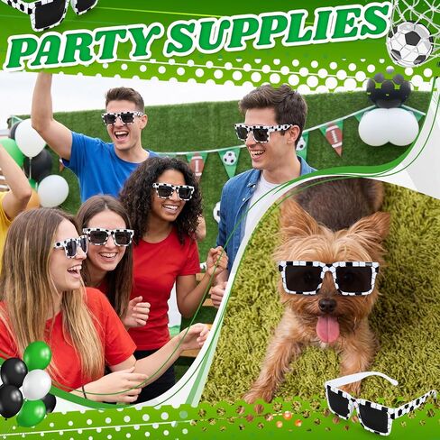 Shyyween Soccer Sunglasses Bulk Plastic White Black Frame Glasses for Soccer Party Favors Team Gifts Birthday Goodie Bags in Saudi Arabia