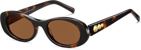 SOJOS Oval Polarized Sunglasses for Women Men Acetate Frame UV Protective Shades, Petra in Kuwait