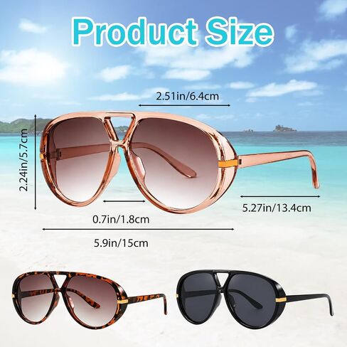 Sunglasses Womens, 3 PCS Retro Designer Ladies Sun Glasses, 2026 Metal 70s Trendy Big Frame Oversized Shades UV400 Protection Sun Glasses, Sun Glassesfor Women for Outdoor Activities and Daily Wear in Saudi Arabia