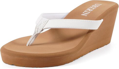 UBXRIN Women's Wedge Flip Flops Comfortable Platform Thong Sandals,Beach Pool Casual Summer Slip-On Shoes in Saudi Arabia