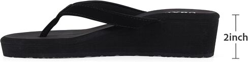 UBXRIN Womens Wedge Flip Flops Platform Thong Sandals 2 and 2.8 inch | Comfortable Summer Casual Beach Pool Non Slip Slip On Arch Support Vegan Leather Heel Shoes in Saudi Arabia