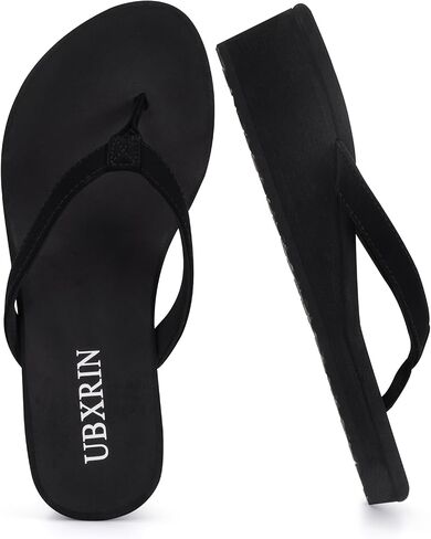 UBXRIN Womens Wedge Flip Flops Platform Thong Sandals 2 and 2.8 inch | Comfortable Summer Casual Beach Pool Non Slip Slip On Arch Support Vegan Leather Heel Shoes in Saudi Arabia