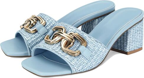 SOVANYOU Women's Raffia Sandals Square Toe Slip on Mules Comfortable Dressy Sandals Chunky Block Heels for Beach Party Vacation Shoes in Saudi Arabia