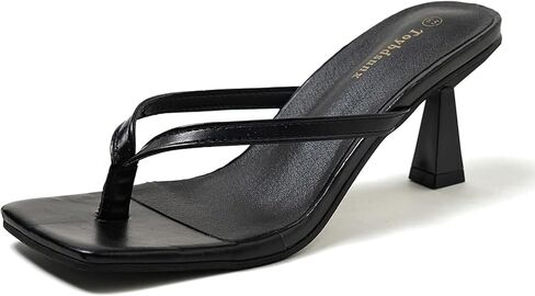 Women's Heeled Sandals, Square Open Toe Comfortable Flip Flop Kitten Heels Dressy Sandals for Evening Party Vacation Wedding Casual Wear in Saudi Arabia