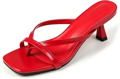 Womens Strappy Kitten Heel Flip Flops Sandals Square Open Toe Thong Slip On Low Heels Mules for Dressy Party Wedding Bride Summer in Saudi Arabia