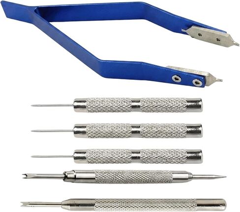 6 PCS Watch Spring Bar Tool, Professional Watch Band Tool Kit with Multiple Punch Pins and Spring Bar Tools, Set for Watch Repair and Bracelet Adjustment (1mm/0.9mm/0.8mm/Single Head/Double-Headed) in Saudi Arabia