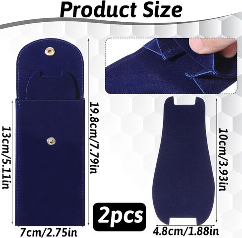 2 Pcs Velvet Watch Pouch Portable Flannelette Watch Storage Bag Single Travel Pouch for Men and Women Storage Bag Luxury Gift Bags with Gold Snap Button for Jewelry Organizer (Sapphire Blue) in Saudi Arabia