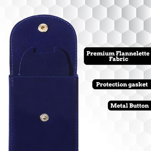 2 Pcs Velvet Watch Pouch Portable Flannelette Watch Storage Bag Single Travel Pouch for Men and Women Storage Bag Luxury Gift Bags with Gold Snap Button for Jewelry Organizer (Sapphire Blue) in Saudi Arabia