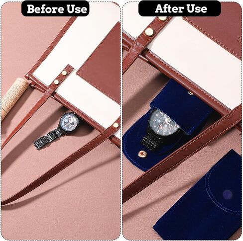 2 Pcs Velvet Watch Pouch Portable Flannelette Watch Storage Bag Single Travel Pouch for Men and Women Storage Bag Luxury Gift Bags with Gold Snap Button for Jewelry Organizer (Sapphire Blue) in Saudi Arabia