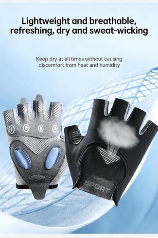 Mens Womens Half Finger Cycling Gloves with Anti-Slip Silicone Gel Pad Breathable Mountain Bike Gloves in Saudi Arabia