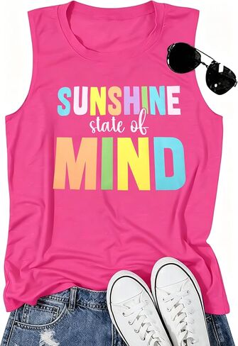 Hawaiian Tank Top Women Chasing Sunset Shirt Hawaii Beach Waves Vest Sunshine Shirts Summer Vacation Sleeveless Tops in Saudi Arabia