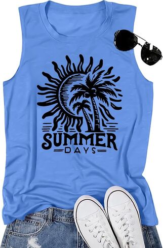 Hawaiian Tank Top Women Chasing Sunset Shirt Hawaii Beach Waves Vest Sunshine Shirts Summer Vacation Sleeveless Tops in Saudi Arabia