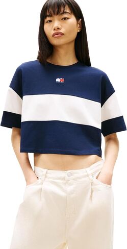 Tommy Jeans Women's Short Sleeve Crew Neck Cropped Boxy Tee in Saudi Arabia