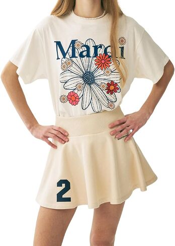 mardi mercredi Women's FLOWERMARDI Blossom Graphic T-Shirt, 100% Cotton, Relaxed Fit, Colorful Bold Floral Print in Saudi Arabia