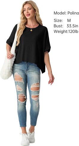 Lepunuo Womens Summer Tops Loose Oversized T Shirts Short Sleeve Shirts Cotton Basic Tee in Saudi Arabia