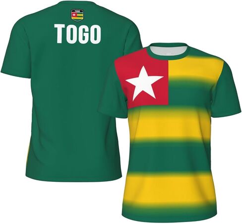 Togo Flag 4 T-Shirt Jerseys for Running Soccer Fans Tennis Fitness Sports Gradual Color Shirts in Saudi Arabia