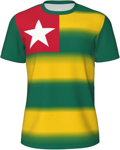 Togo Flag 4 T-Shirt Jerseys for Running Soccer Fans Tennis Fitness Sports Gradual Color Shirts in Saudi Arabia