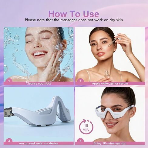 Under-Eye Red Light Therapy Glasses – 650nm LED Eye Care Device with Gentle Pulse Technology, Helps Improve The Look of Dark Circles, Puffiness & Fine Lines, Portable Rechargeable Eye Care Tool in Saudi Arabia