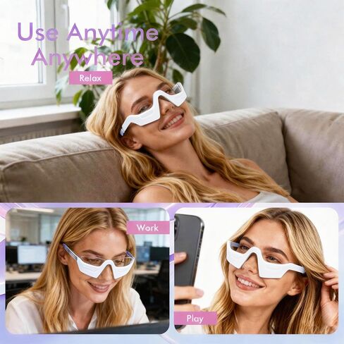 Under-Eye Red Light Therapy Glasses – 650nm LED Eye Care Device with Gentle Pulse Technology, Helps Improve The Look of Dark Circles, Puffiness & Fine Lines, Portable Rechargeable Eye Care Tool in Saudi Arabia