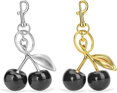 2Pcs Cute Cherry Keychain Bag Charm Set – Cute Key Chains for Women, Handbags, Car Keys – Fashion Gift Idea in Saudi Arabia