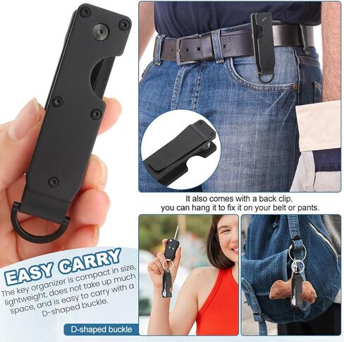 Key Organizer for Men,Compact Key Holder,Minimalist Keys Case,Metal Keys Chain Ke y Holder Secures 2-6 Ke y in Saudi Arabia