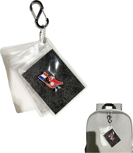 3 Pcs Portable Felt Pin Display Keychain with Anti-Loss Protective Case for Backpack in Kuwait