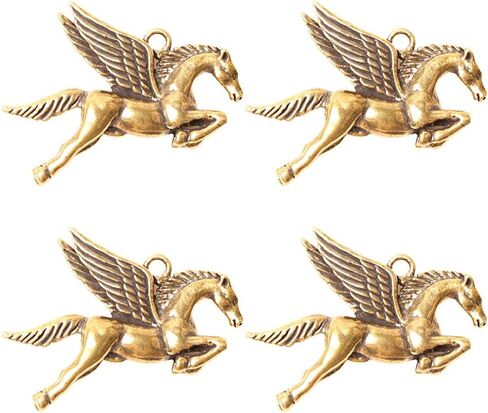 4-Piece Solid Brass Pegasus Keychain Set, Unique Style Metal Horse Charm Key Ring for Men, Car Pendant for Christmas, Halloween, Thanksgiving in Saudi Arabia