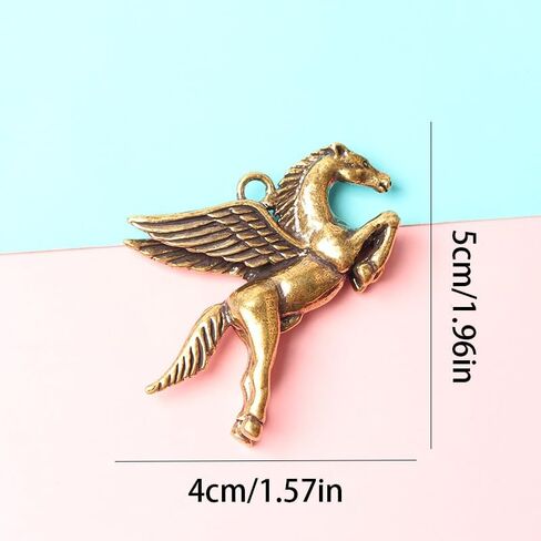 4-Piece Solid Brass Pegasus Keychain Set, Unique Style Metal Horse Charm Key Ring for Men, Car Pendant for Christmas, Halloween, Thanksgiving in Saudi Arabia