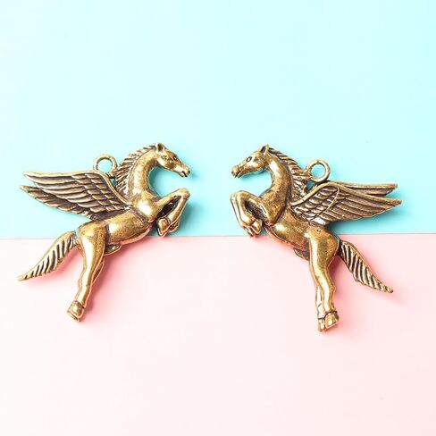 4-Piece Solid Brass Pegasus Keychain Set, Unique Style Metal Horse Charm Key Ring for Men, Car Pendant for Christmas, Halloween, Thanksgiving in Saudi Arabia