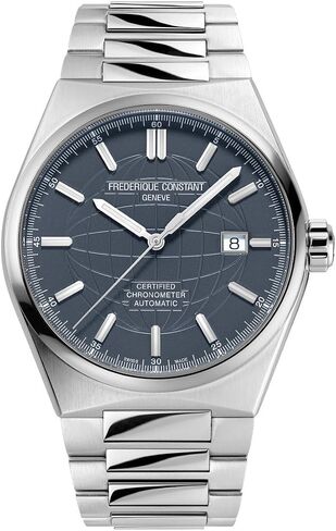 Frederique Constant Mens Swiss Automatic Highlife COSC Silver-Tone Stainless Steel Watch with Bracelet and Additional Navy Rubber Strap, Style: FC-303BL3NH6B in Saudi Arabia