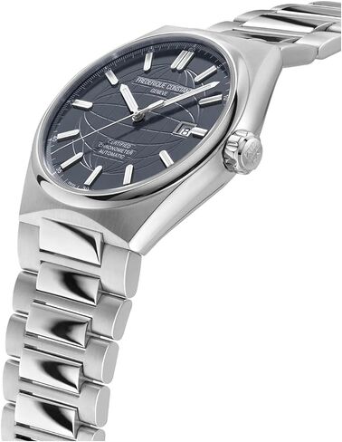 Frederique Constant Mens Swiss Automatic Highlife COSC Silver-Tone Stainless Steel Watch with Bracelet and Additional Navy Rubber Strap, Style: FC-303BL3NH6B in Saudi Arabia