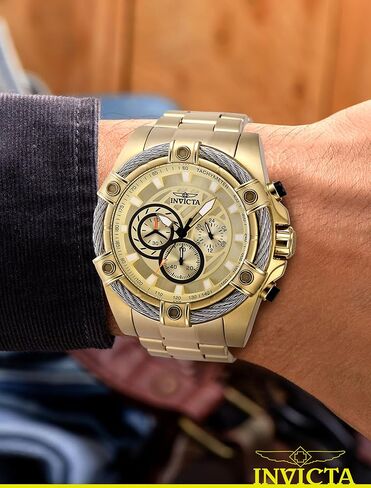 Invicta Bolt Men 52mm Stainless Steel Gold Gold dial VD54 Quartz in Kuwait