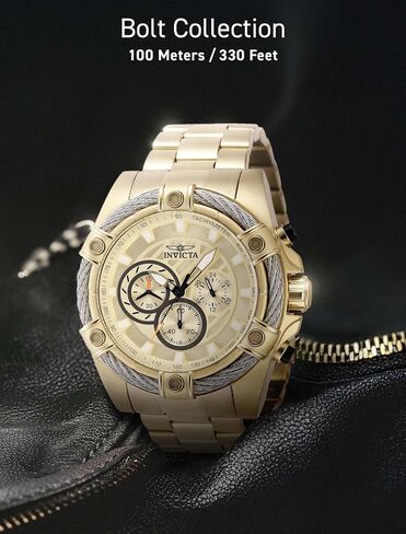 Invicta Bolt Men 52mm Stainless Steel Gold Gold dial VD54 Quartz in Kuwait