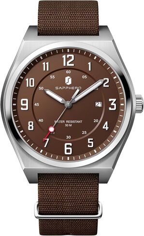 SAPPHERO Watches for Men Waterproof 5ATM Silicone Strap Quartz Analog Watch Stainless Steel Case Mens Wrist Watches Date Design Sport Casual Business Elegant Gift for Men in Saudi Arabia