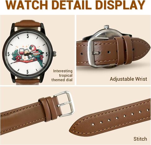 Cool Watch for Dad or Husband Retro Quartz Wrist Watch - Ideal Retirement Father‘s Day & Birthday Gift | Casual Vacation Style|Its 5 O‘Clock Somewhere Watch in Saudi Arabia