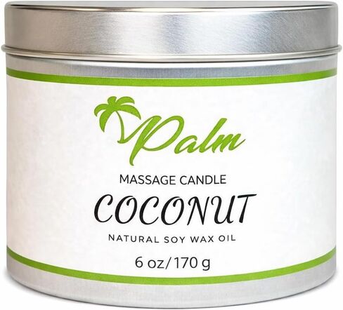 Palm Massage Oil Candle, Coconut Oil Natural Soy Wax 6 Oz in Saudi Arabia