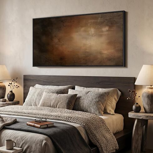 Large Framed Brown Black Abstract Wall Art, Modern Vertical Canvas Prints Paintings Artwork for Walls, Moody Contemporary Pictures Wall Decor for Hallway Living Room Bedroom Dining Room, 30x60 In in Saudi Arabia