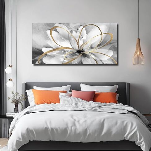 SOUGUAN Black and Grey Wall Decor Flower Art Work 20x40 Inch Line Paintings for Living Room Bedroom Office Wall Decorations in Saudi Arabia