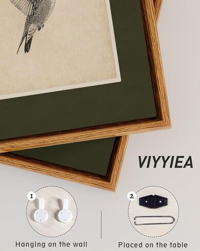 VIYYIEA Vintage Hummingbird Canvas Wall Art 8x10 Inch, Minimalist Bird Sketch Print with Green Mat Design, Neutral Nature Artwork for Farmhouse Bedroom Living Room Decor in Saudi Arabia