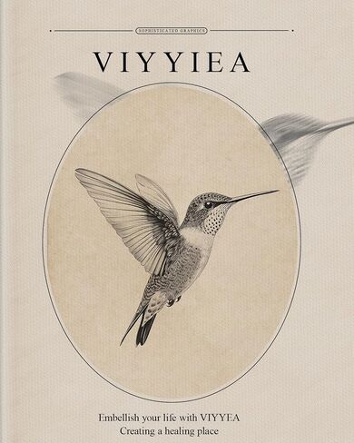 VIYYIEA Vintage Hummingbird Canvas Wall Art 8x10 Inch, Minimalist Bird Sketch Print with Green Mat Design, Neutral Nature Artwork for Farmhouse Bedroom Living Room Decor in Saudi Arabia