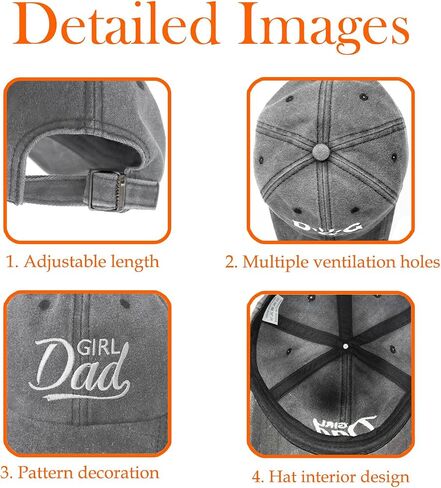 Dad Hat for Men from Daughter Son Embroidered Adjustable Baseball Cap Fathers Day Birthday Idea in Saudi Arabia