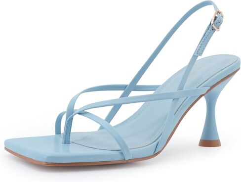 Women's Strappy Kitten Heels Square Toe Thong Dress Sandals Flip Flop for Wedding Party Evening in Saudi Arabia