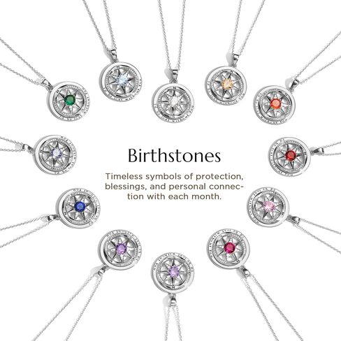 NORBU 925 Sterling Silver Compass Necklace for Women, I'd Be Lost Without You Romantic Wedding Anniversary Birthday Gifts for Wife Girlfriend, 5A Cubic Zirconia Fine Jewelry Gift Box with Rose Petals in Saudi Arabia