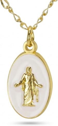 Jesus Pendant Necklace for Women, Gold Christian Faith Necklace, Christus Style LDS Jewelry, Baptism Gift, Missionary Gift, Daily Faith Necklace in Saudi Arabia