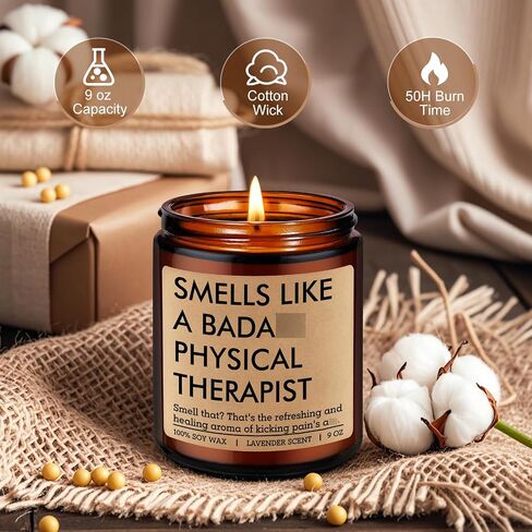 LEADO Candle, Physical Therapist Gifts - PT Month, Physical Therapy Gifts for Women, Men - Cool Fathers Day, Thank You, Appreciation, Graduation Present for PTs Therapists, PT School Graduate, Student in Saudi Arabia