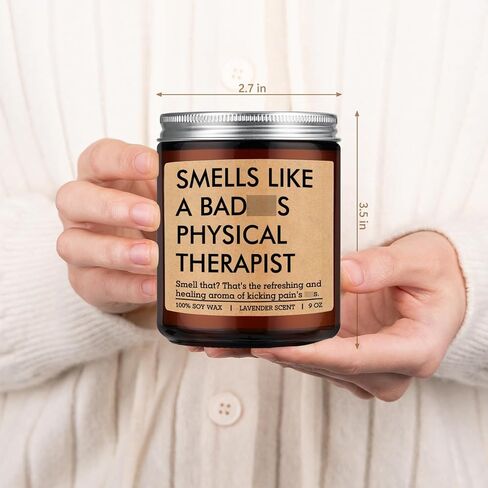 LEADO Candle, Physical Therapist Gifts - PT Month, Physical Therapy Gifts for Women, Men - Cool Fathers Day, Thank You, Appreciation, Graduation Present for PTs Therapists, PT School Graduate, Student in Saudi Arabia