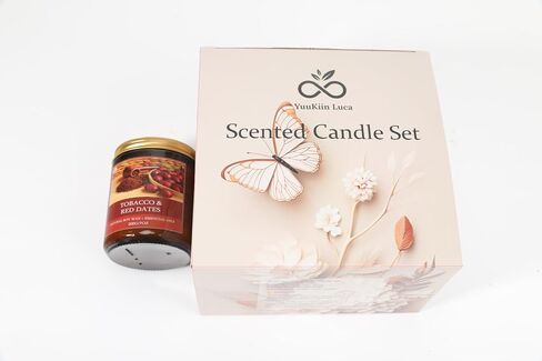 Soy Candles for Home Scented, 4-Pack Gift Set | Amber Sandalwood and Apple Vanilla, 50 Hour Long Burn, Cotton Wick, Aromatherapy, Gifts for Women Mom Birthday Christmas in Kuwait