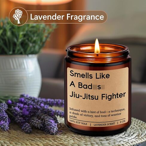 LEADO Candle, Jiu Jitsu Gifts, Brazilian Jiu Jitsu Gifts for Men, Women, Husband, Son - Funny Fathers Day, Birthday Present for Jiu-Jitsu Lovers, Practitioners, Fighters, Instructors - Jiu-Jitsu Decor in Saudi Arabia