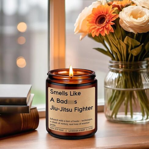 LEADO Candle, Jiu Jitsu Gifts, Brazilian Jiu Jitsu Gifts for Men, Women, Husband, Son - Funny Fathers Day, Birthday Present for Jiu-Jitsu Lovers, Practitioners, Fighters, Instructors - Jiu-Jitsu Decor in Saudi Arabia